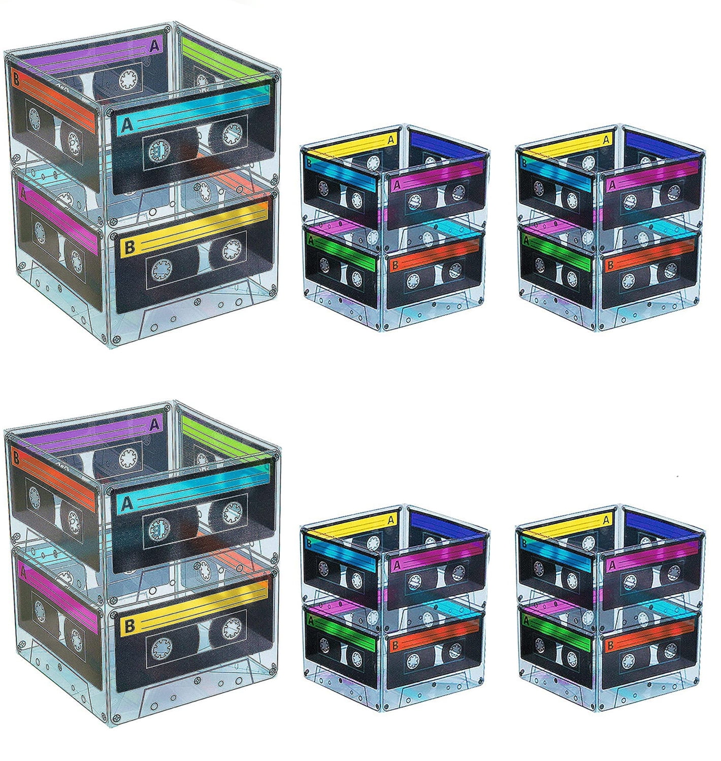 80s 90s Theme Party Decoration Cassette Tape Centerpiece Light Decoration For Music Theme 80s 90s Party Event