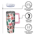 thumbnail image 3 of White Snowman Christmas Stainless Steel Coffee Cup 30oz, Holiday Insulated Travel Tumbler with Handle and Straw, Gift for Women Men, 3 of 5