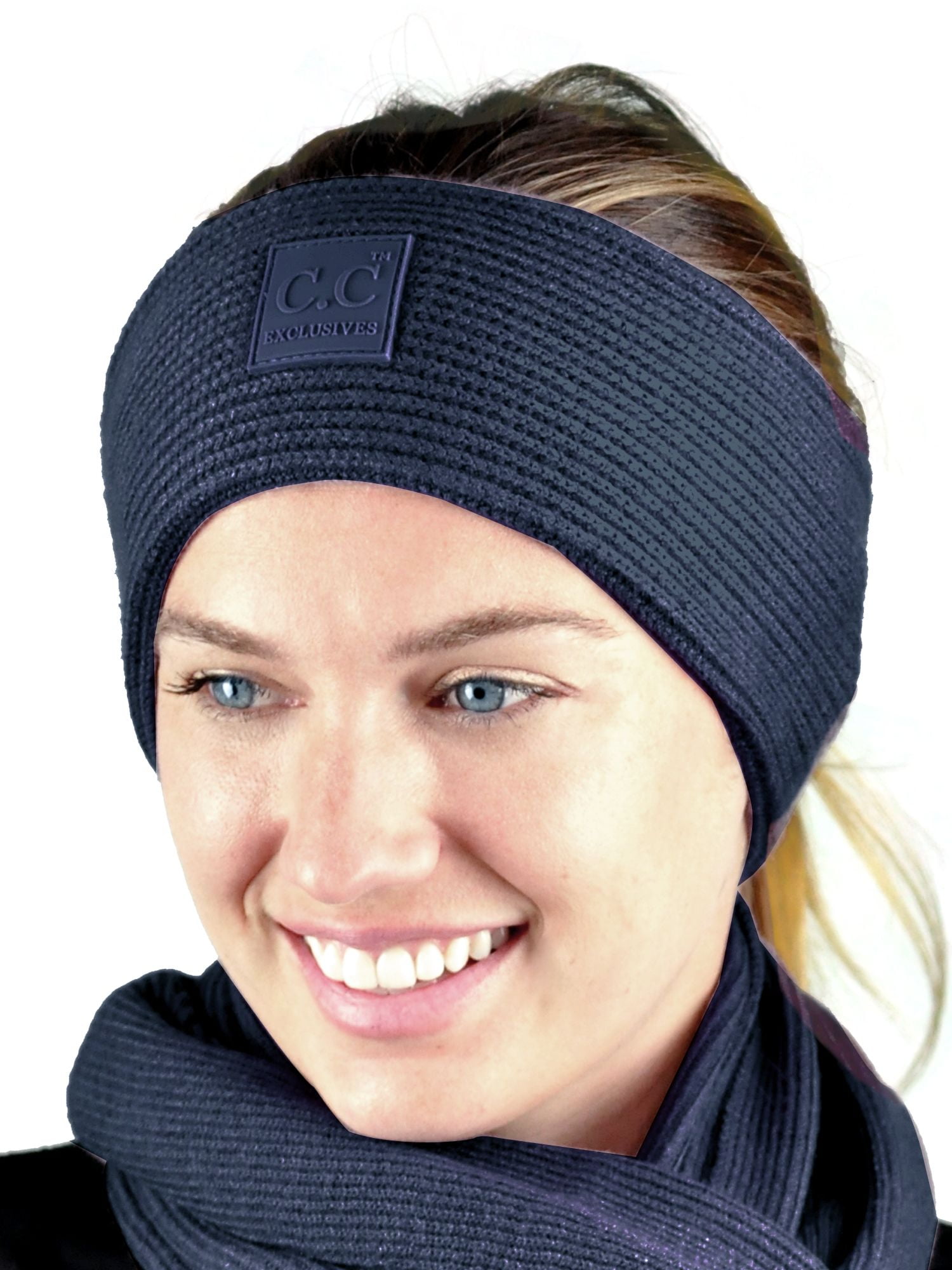 C.C Unisex Winter Thick Ribbed Knit Stretchy Plain Ear Warmer Headband ...