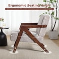 thumbnail image 6 of Ebello Mid-Century Modern Accent Chair – Small Plaid Fabric Armchair for Living Room, Bedroom, Office, Easy Assembly(Beige-White Plaid), 6 of 10