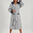 thumbnail image 5 of FAHUOMU Plush Hooded Robes For Women Cozy Warm Fleece Bath Robe With Pockets Winter Loose Fit Loungewear, 5 of 8