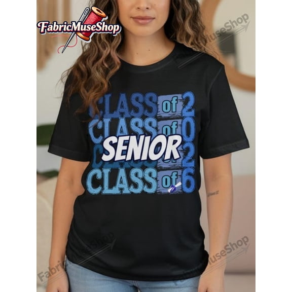 Retro Senior 2026 Graduation T-Shirt Class of 2026 High School College Grad Gift Apparel Blue Graphic Tee