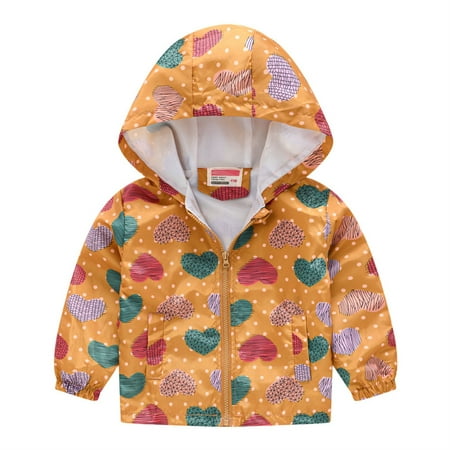 

Dezsed 2022 Fall Winter Kids Clothes Boys Jackets Children Hooded Zipper Windbreaker Baby Fashion Print Coat Infant Waterproof Hoodies For Girls 18M-5Y On Clearance