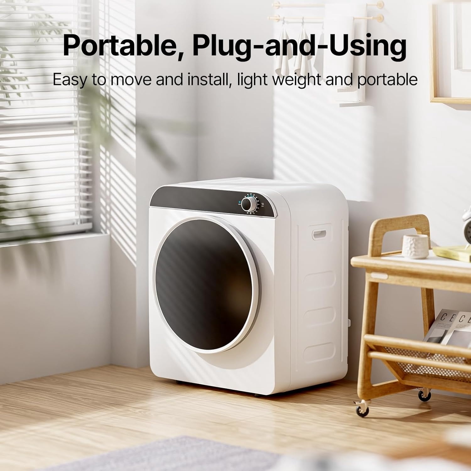 110V Portable Clothes Dryer 830W Compact Laundry Dryers 2 cu.ft Electric Machine with Stainless Steel Tub for Apartment,RVs,Dorms,12LBS drying machine Clothing Dryer secadora portatil de ropa
