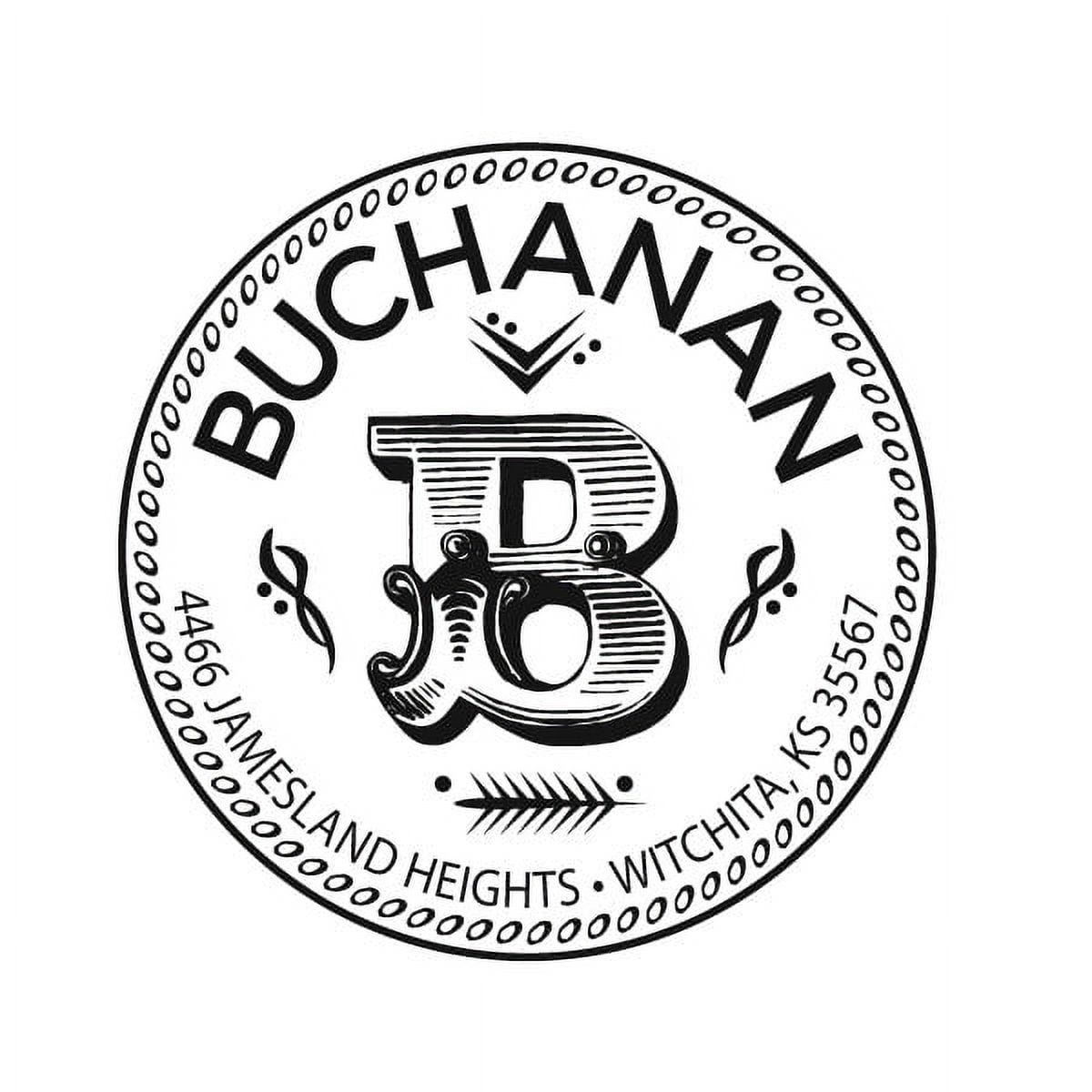 Personalized Round Self-Inking Rubber Stamp - The Buchanan