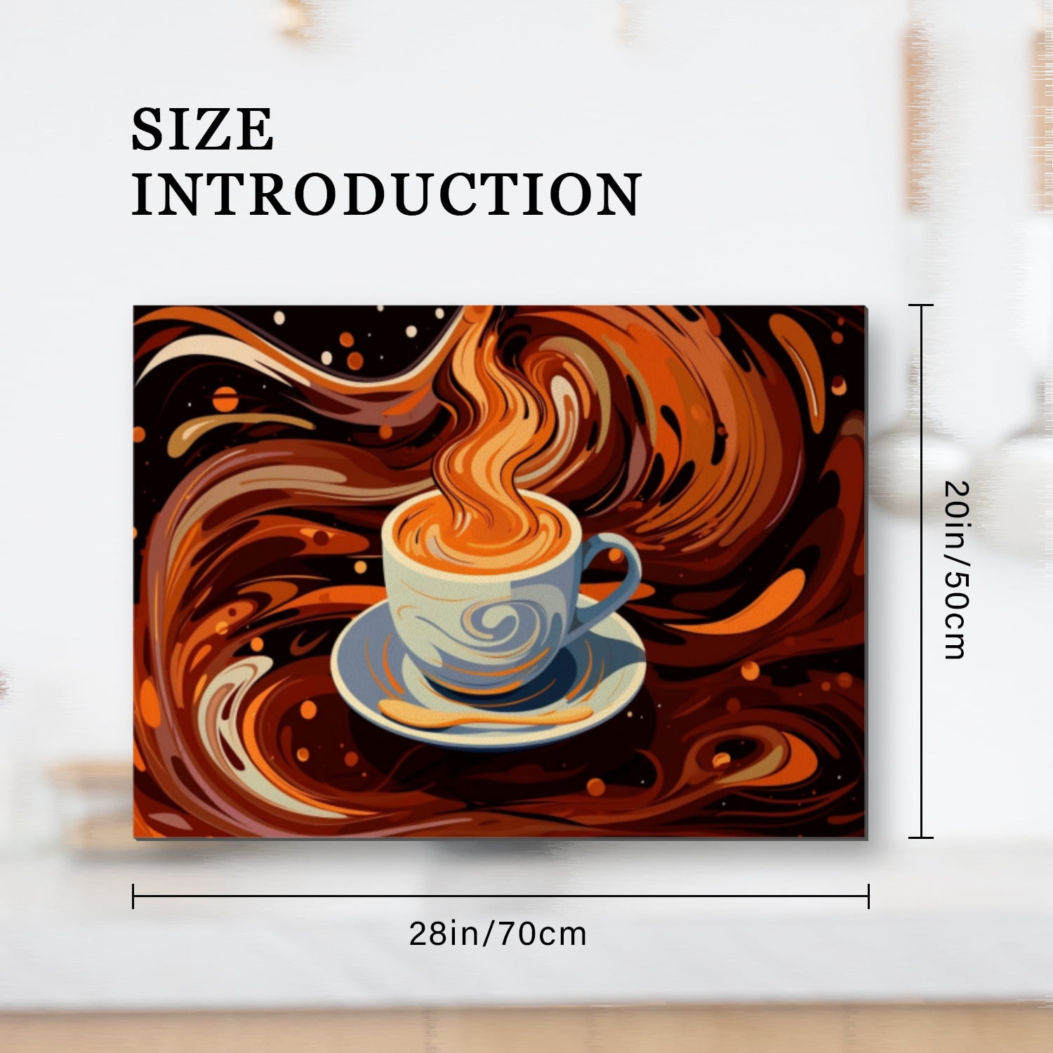 Square Cooktop Covers for Electric Glass Top, Coffee Cup Design Foldable Glass Top Stove Cover Protector, Multipurpose Decoration Mat for Kitchen RV (28×20 Inch)