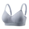 thumbnail image 2 of absanyy Women's Everyday Wireless Comfort Bra - Seamless with Adjustable Straps, Wide Anti-Roll Band Gray Size 38, 2 of 3