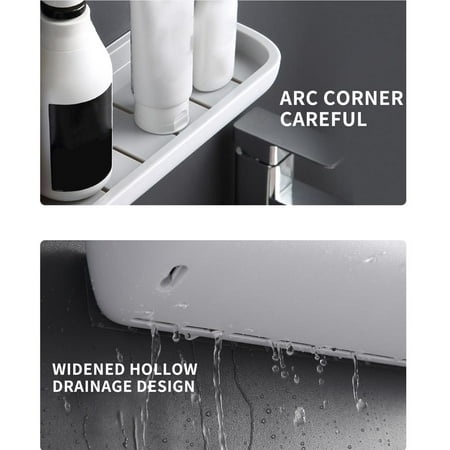 Hanging Shampoo Shelf Floating Shower Holder Plastic Shampoo Organizer ...