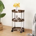 thumbnail image 6 of 3-Tier Rolling Storage Cart | Plastic Shelf Trolley with Wheels | Coffee or Green | 22.44x11.81x11.81 Inches | Home, Dorm, Kitchen Organizer for Snacks, Beauty Products & More, 6 of 6