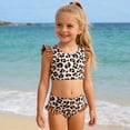 thumbnail image 3 of Lanbubble Girls Ruffle Tankini Swimsuit High Waisted 2 Piece Bathing Suit Beach Swimwear For Toddler Kids 3-7 Years, 3 of 7