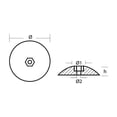 thumbnail image 2 of tecnoseal r2al rudder anode - aluminum - 2-13/16" diameter [r2al], 2 of 3