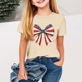thumbnail image 1 of MKOSPLRT T-Shirts 4 Juillet Fille Manches Courtes USA Étoiles Rayures T-Shirts 4 Juillet Col Rond T-Shirts Patriotiques pour 2-13 Ans, 1 of 4