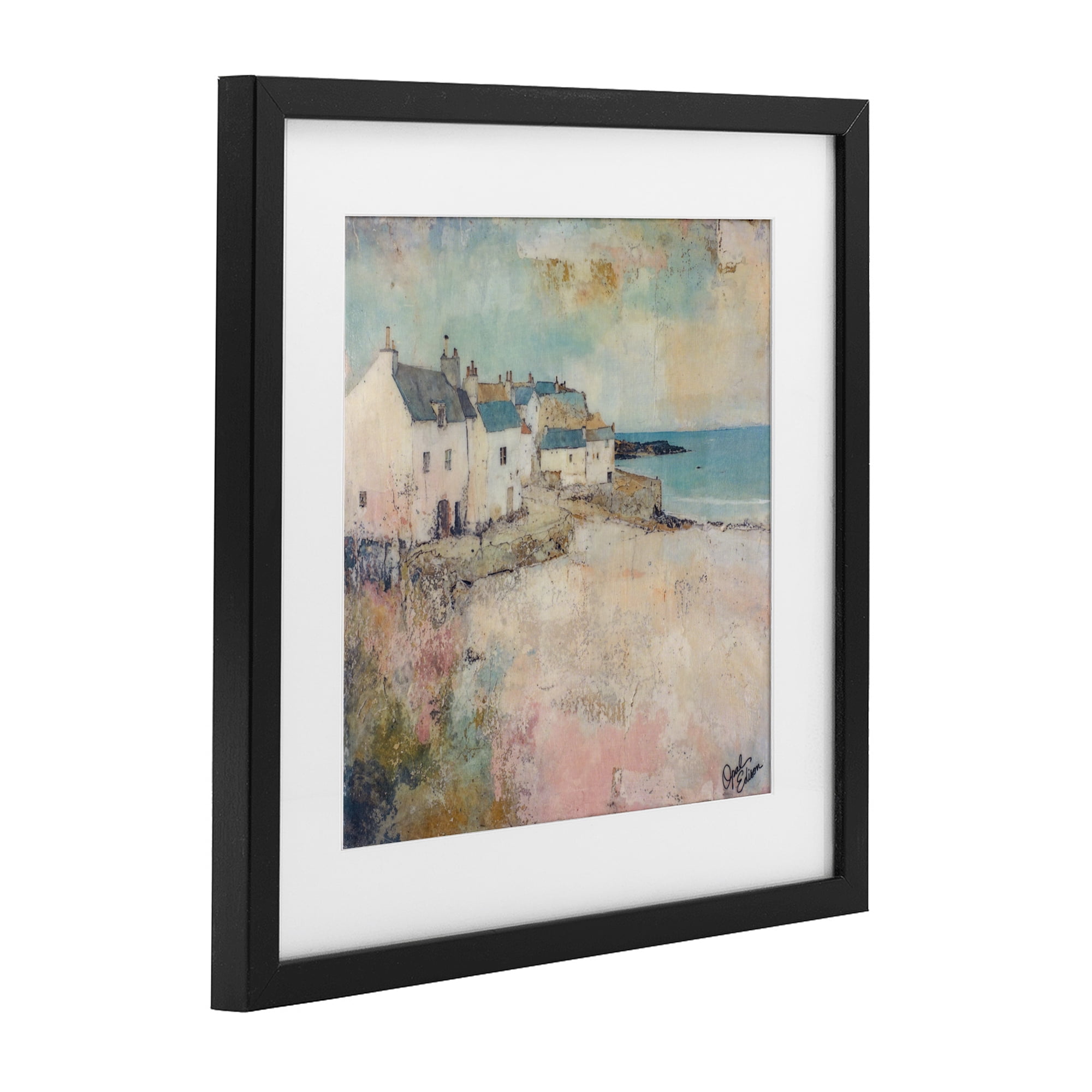 Stupell Industries Town Corner Architecture Black Framed Print Under Glass, design by Opal Edison