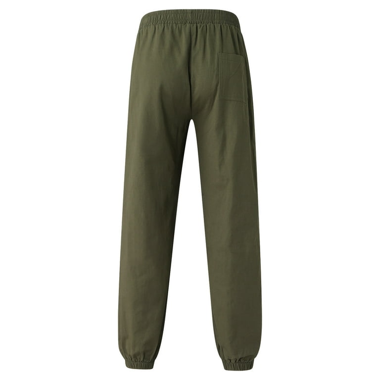 TOWED22 Men'S Joggers Sweatpants,Unisex Hiphop Elastic Waist Full Length  Joggers Haren Pants 3D Print Flame Sweatpants Army Green,XXL 