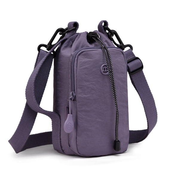 Outdoor Exercise Water Bottle Bag, with Adjustable Shoulder Strap & Phone Pocket, Portable Drawstring Water Bottle Crossbody Bag, for Hiking, Camping, Running, Biking
