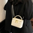 thumbnail image 5 of Rumanland Women's White Quilted Top Handle Crossbody Bag, 5 of 7
