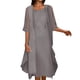 thumbnail image 1 of Vestido informal elegante de dos piezas con encaje y gasa para mujer - Poliéster, ligero, lavable a mano/a máquina en frío, varias tallas para primavera/otoño/invierno, 1 of 3