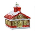 thumbnail image 2 of Barcana 3.5" Red and Gold Glittered Glass Log Cabin Christmas Ornament, 2 of 2