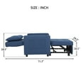 thumbnail image 4 of Sleeper Chair 3-in-1 Convertible Chair Bed, Adjustable Pull Out Sofa Bed with USB Ports, Side Pocket, Pillow and Convertible Backrest, 4 of 10