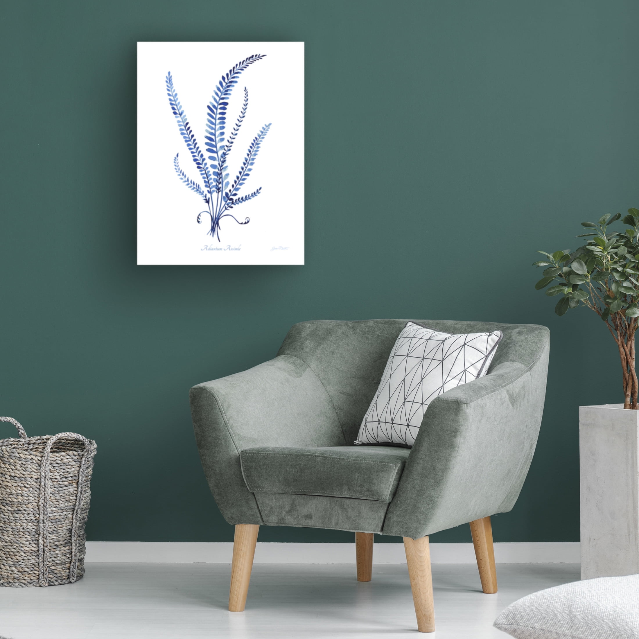 Canvas Wall Art - Jean Plout 'Indigo Botanical 5' Wall Art for Living Room, Bedroom, or Office Décor by Trademark Fine Art - 18 x 24 Inches