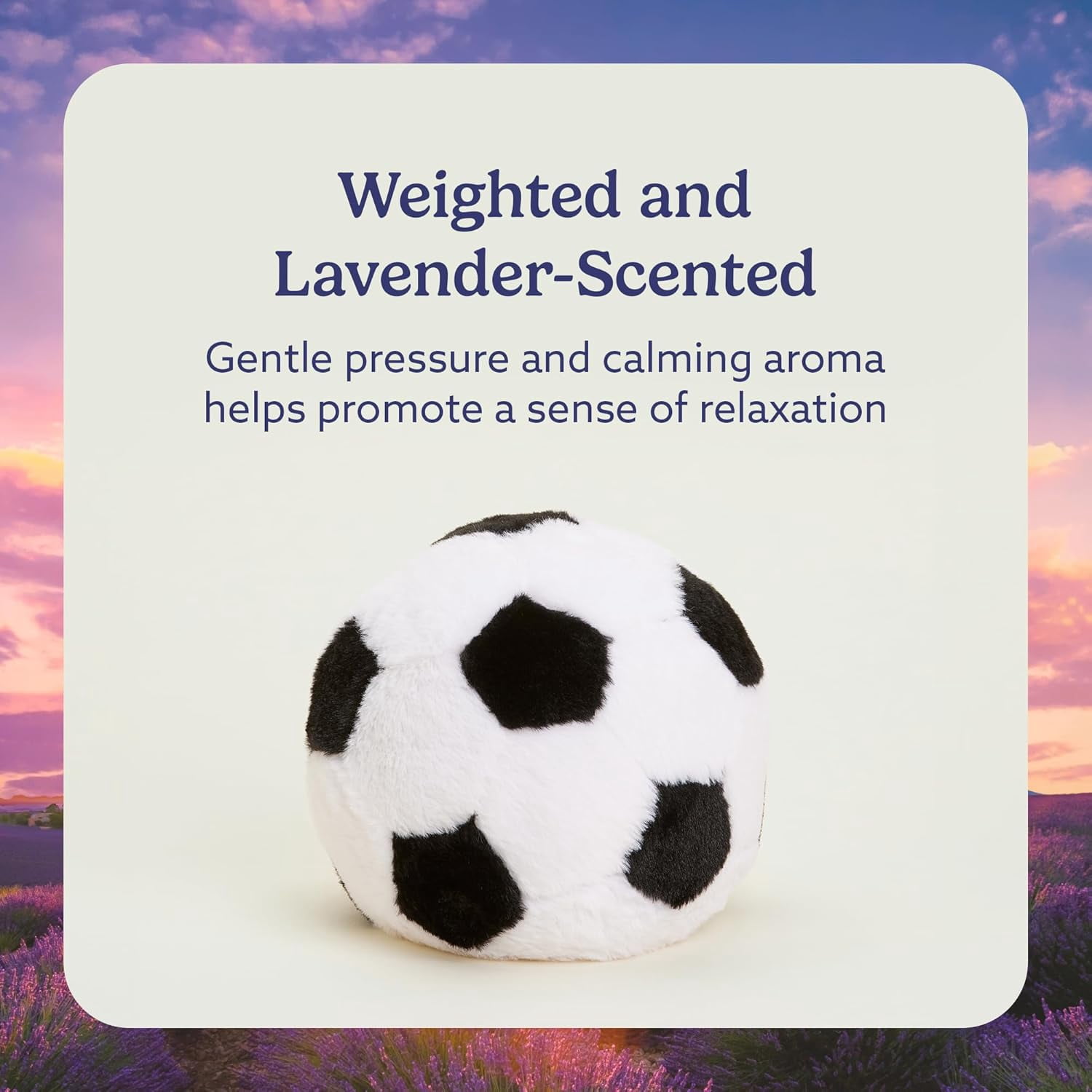 Warmies Microwavable Weighted Stuffed Toy, Lavender-Scented Soccer Ball Plushie, 1.5 lbs