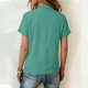 thumbnail image 5 of Tops de Manga Larga de Encaje para las Mujeres Más Tamaño Botón Cuello en V Color Sólido Suave Y Transpirable Blusa para Uso Diario Informal, 5 of 7