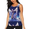 thumbnail image 1 of Fotbe Night Sky Winged French Bulldog Blusas Sin Mangas para Mujer – Estilo Casual, Corte Suelto, Slim-Fit, Cuello Redondo Deportivo, Tops de Verano para Gimnasio y Yoga-Small, 1 of 7