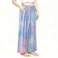 thumbnail image 5 of XXWXYD Girl's Floral Print Elastic Waisted Pants Lightweight Flowy Palazz𝗈 Trousers Fashion Wide Leg Baggy Pant Beach Streetwear Girls Back-to-School Wide Leg Pants, 5 of 5