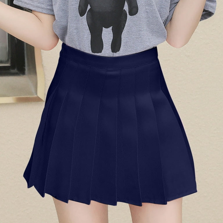 Mid length pleated skirts navy sale