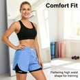 thumbnail image 3 of Yourumao Athletic Shorts for Women with Lining Drawstring Elastic Waist Running Shorts Mesh Lightweight Summer Shorts for Activewear, 3 of 9