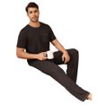 thumbnail image 4 of New men's pajama set featuring short-sleeved long pants, comfortable and casual round-neck design, suitable for wearing outside as well. Ideal for home wear., 4 of 6