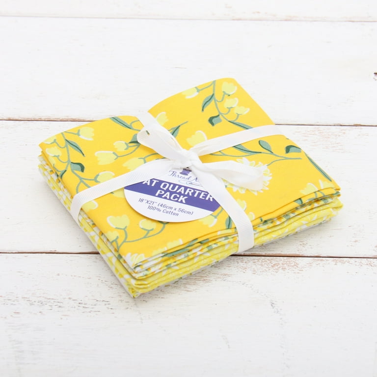 Threadart 6 Fat Quarter Bundles - Yellow Prints - 100 Threadart 6 Fat Quarter Bundles - Yellow Prints - 100