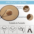 thumbnail image 2 of Womens Beach Hat Wide Brim Hat Women Summer Hat UPF 50 Sun Hats for Women Floppy Sunhats for Women with Wind Lanyard, Khaki,M/L, 2 of 5