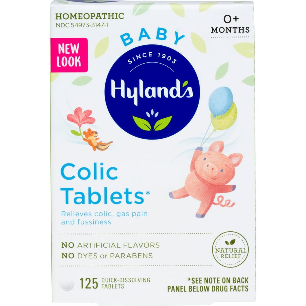 Hyland's Baby Colic Tablets, Natural Relief of Colic Gas Pain and Irritability, 125 Count