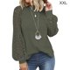 thumbnail image 4 of Qarigey Blusa de manga larga de encaje para mujer Camiseta de color sólido con cuello de encaje Prendas para la parte del cuerpo Verde XXL, 4 of 6