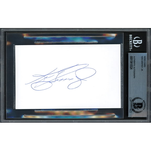 Ken Griffey Jr. Autographed 3x5 Index Card Seattle Mariners Beckett BAS 200227