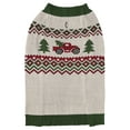 thumbnail image 4 of Vibrant Life Holiday Truck Hooded Dog Sweater, Beige & Green, Extra Large, 4 of 8