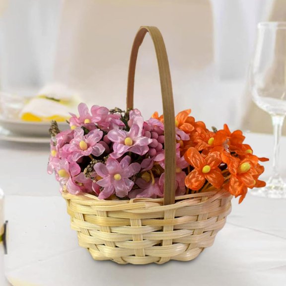 CGZQFEI Mini Flower Woven Baskets, Small Bamboo Storage Baskets, Mini Baskets for Home Organization, DIY Crafts, and Gift Packaging