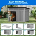 thumbnail image 4 of Dextrus Plastic Dog House with Lift-Up Sloping Roof,Indoor & Outdoor Dog Kennel,Waterproof & Ventilated,Gray,31.9"D x 24.8"W x 24.1"H, 4 of 10