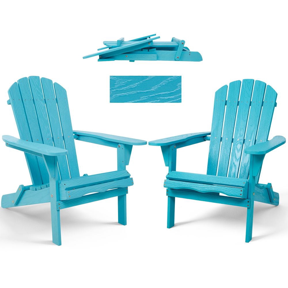 WGYPRIME Adirondack Chair set of 2, Solid Wood Outdoor Fire Pit Chair, Folding Patio Chair for Garden, Lawn