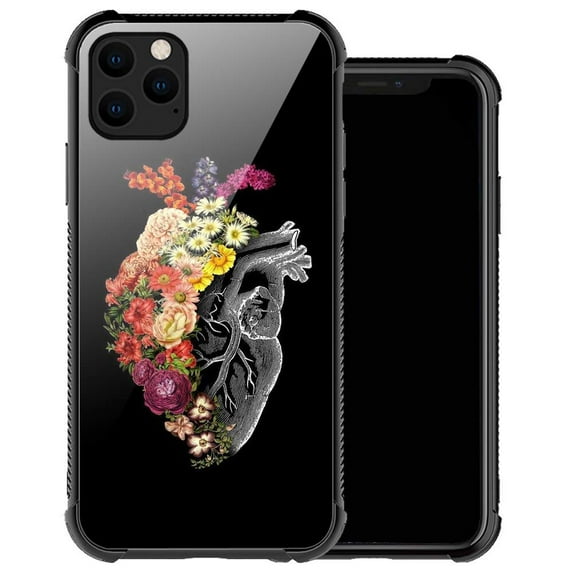 Case for iPhone 11 Pro,Flower Heart Beating Pattern TPU Bumper Anti-Slip Case