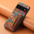 thumbnail image 6 of for Google Pixel 6 Pro Luxury Premium PU Leather + TPU Case with 3 Card Slots, Kickstand Back Case Floral Pattern Skin-Friendly Shock-resistance Cover for Google Pixel 6 Pro, Spring, 6 of 6