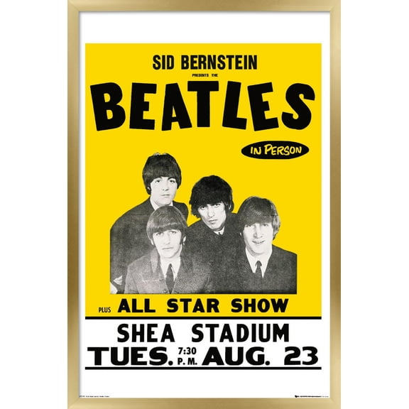 The Beatles - Shea Stadium Wall Poster, 22.375" x 34", Framed