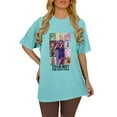 thumbnail image 2 of TayIor Sw1ft Chemises, Tyler Sw1ft Merch, Tyler Sw1ft, Mode Décontractée Imprimée Col Rond Manches Courtes Chemises Blouse Femme Graphique Amateur de Musique TKFASHION Bleu Clair TTG, 2 of 6