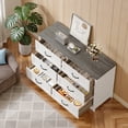 thumbnail image 3 of 6 Drawer Double Dresser, Modern Wood Double Chest of Drawers, Anti-Tip Safety, Premium Paint, Gray&White, 3 of 7