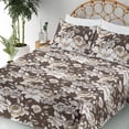 thumbnail image 3 of Ambesonne Garden Scene Fitted & Flat Sheet with Sham 3 Pcs Set, Traditional Floral Art, Twin, Cream White Dark Sepia, 3 of 5