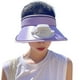 thumbnail image 1 of Sombrero para el sol con ventilador, gorra de verano con ventilador, sombrero de copa vacío para protector solar de verano, morado, 1 of 5