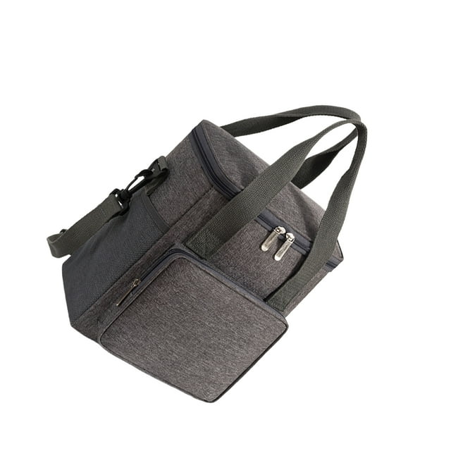 Bolsa de almuerzo Naiovety térmica para hombres refrigerador de almuerzo portátil aislado de tela Oxford gris
