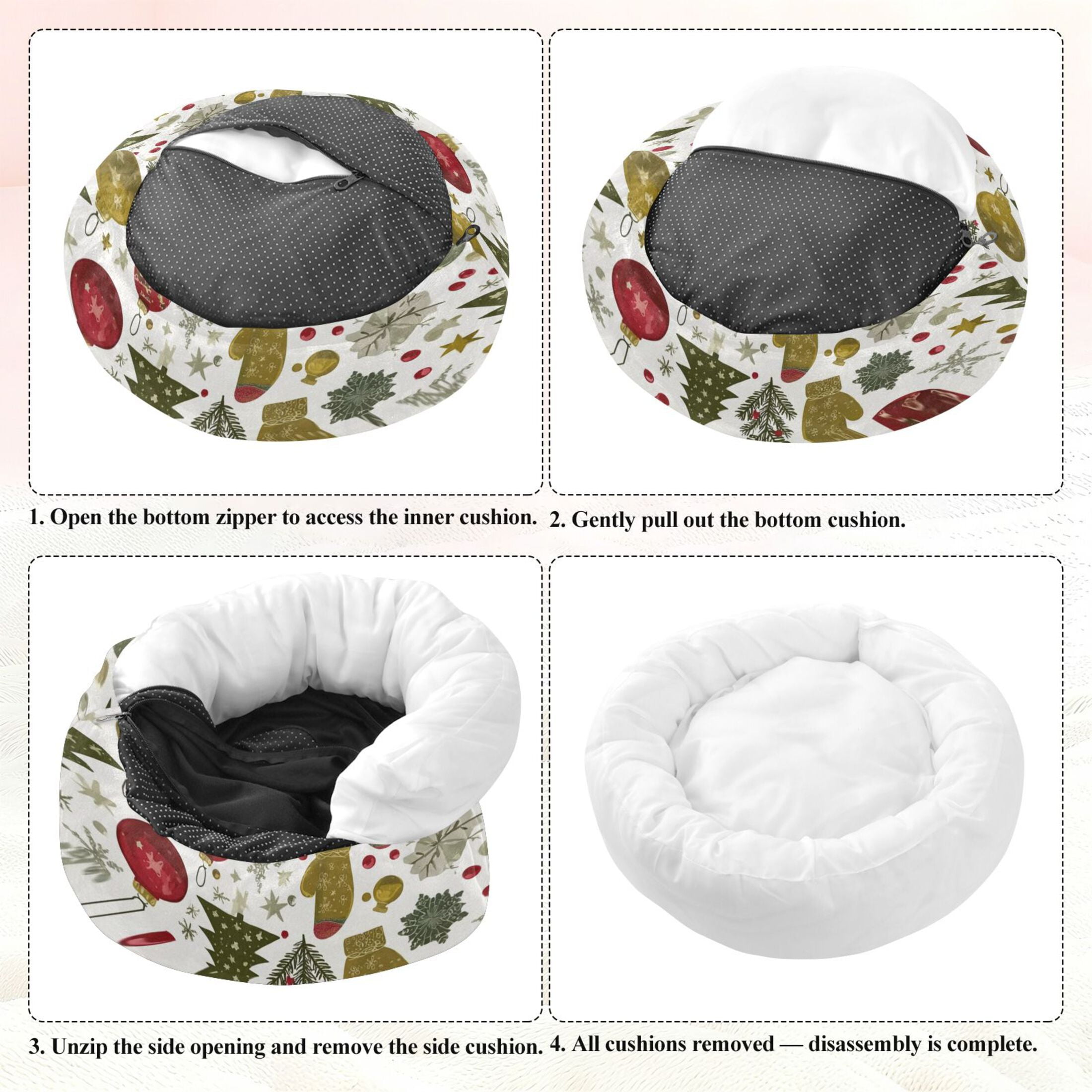 Iauyy Pet Couch Donut Cat Bed for Indoor Cats/Small Dogs Washable & Machine with Non-slip Bottom Calming Cat Furniture, Trees and Decorations (S)
