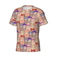 thumbnail image 3 of Yiaed Cute Lamas Print Mens Short Sleeve Tight Fit T-Shirt, Crewneck Casual Tee-Large, 3 of 5